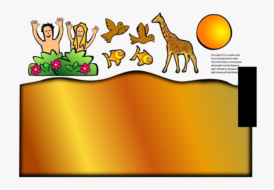 Creation Scene Part 1 - Adam And Eve Cartoon, Transparent Clipart