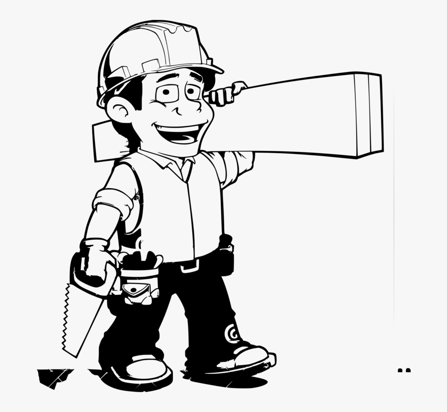 Thumb Image - Carpenter Clipart Black And White, Transparent Clipart