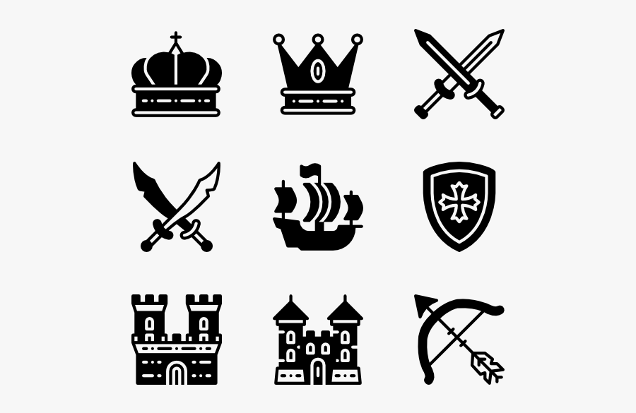 Clip Art Medieval Icons - Germany Icons Black And White, Transparent Clipart