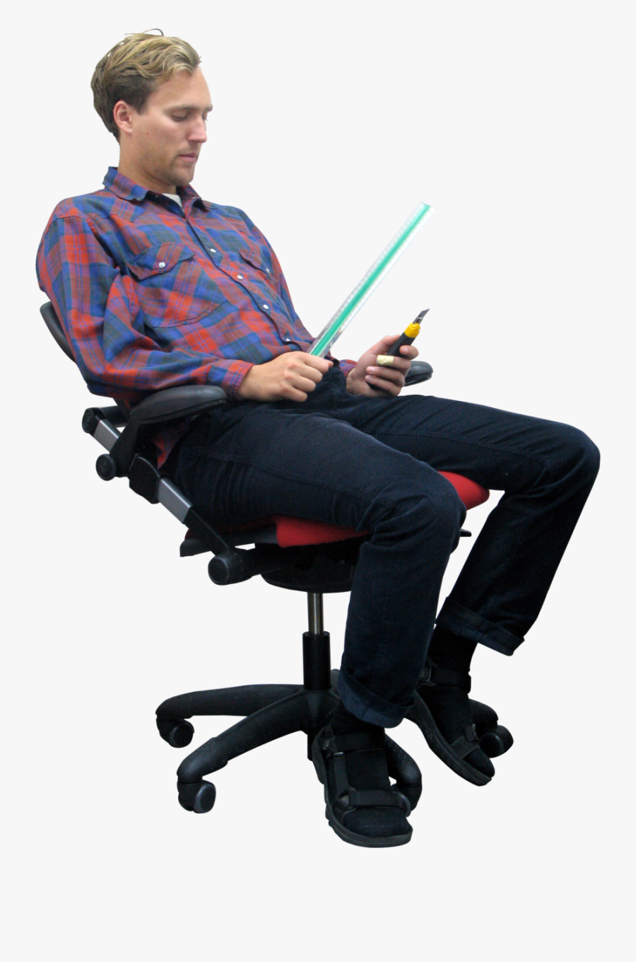 Office - People - Images - Sitting On Chair Transparent, Transparent Clipart