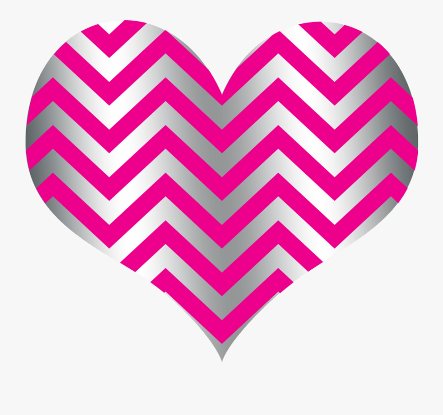 Chevron Heart Clipart - Pink And Silver Hearts, Transparent Clipart