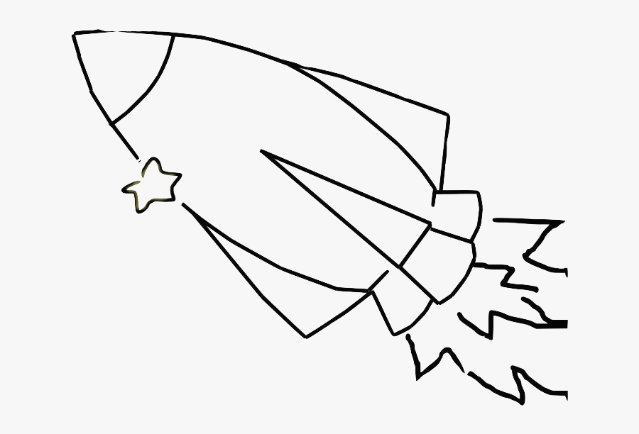 Clip Art Rocket Ship Doodle - Line Art, Transparent Clipart
