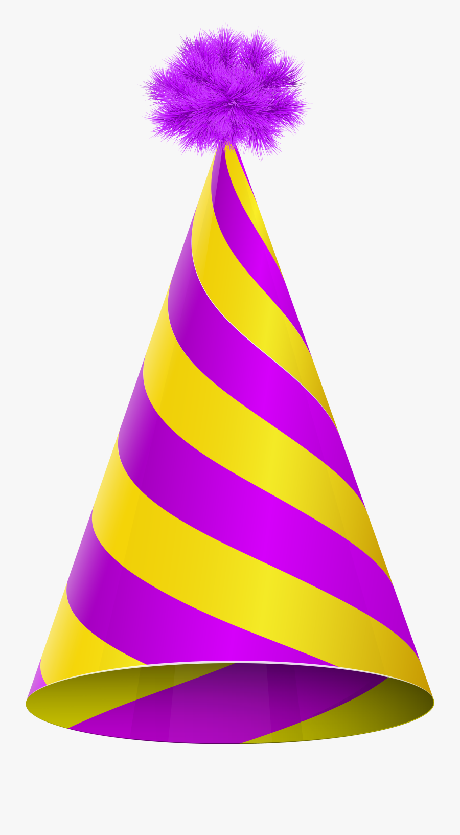 Birthday Hat Transparent Png For Kids - Yellow And Purple Party Hat, Transparent Clipart