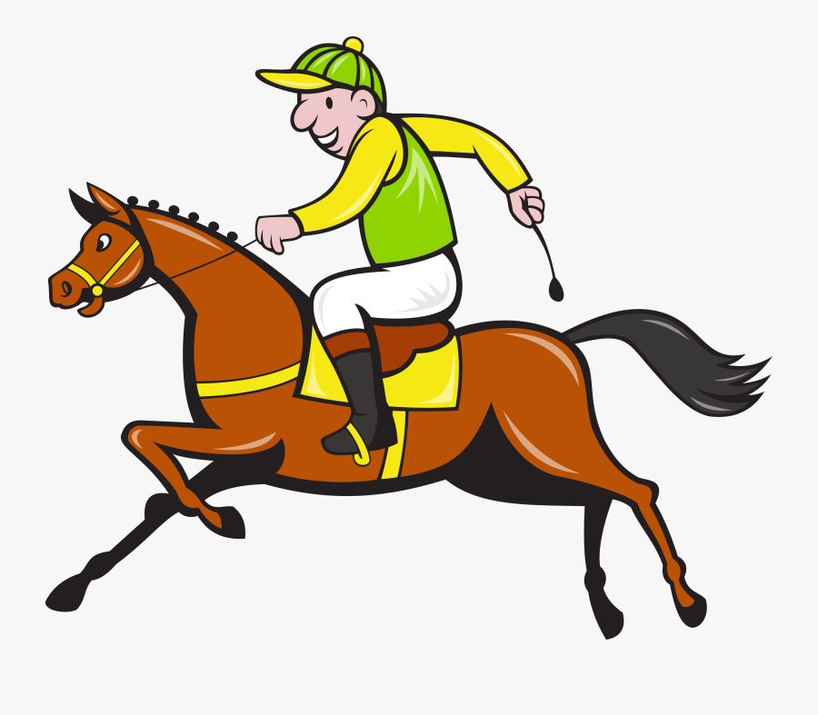 Transparent Horse Racing Png - Jockey Cartoon, Transparent Clipart