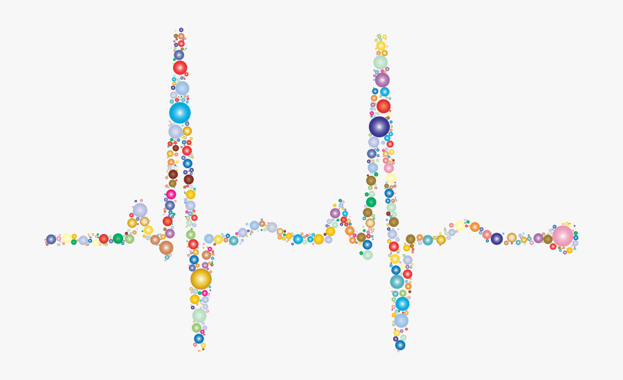 Ekg Rhythm Circles Prismatic - Ekg Colorful, Transparent Clipart