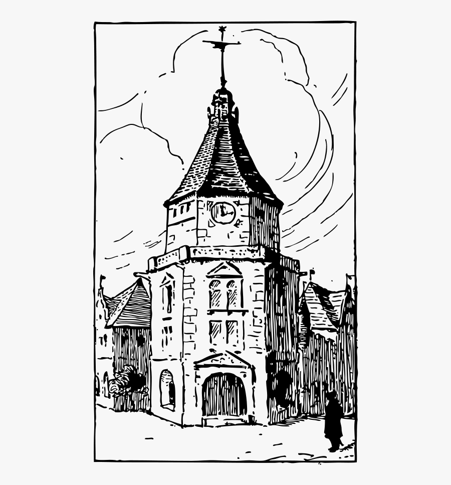 Small Alsatian Tower Svg Clip Arts - Vector Nhà Thờ Công Giáo, Transparent Clipart