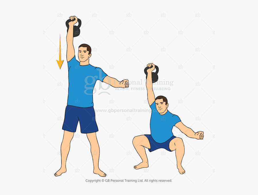 Kettlebell Overhead Squat - Kettlebell Leg Exercises , Free Transparent ...