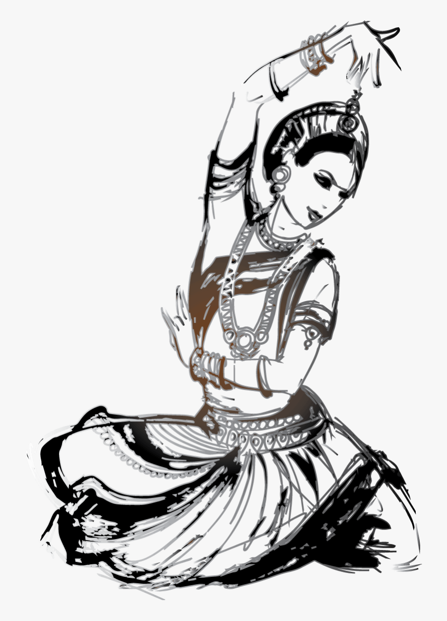 Draw Clipart Art Class - Bharatanatyam Dance Poses Drawings, Transparent Clipart