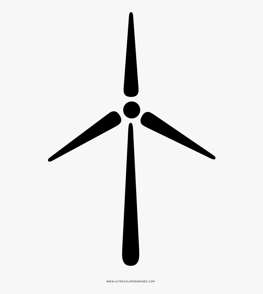 Wind Turbine Coloring Page - Clip Art Wind Mill, Transparent Clipart