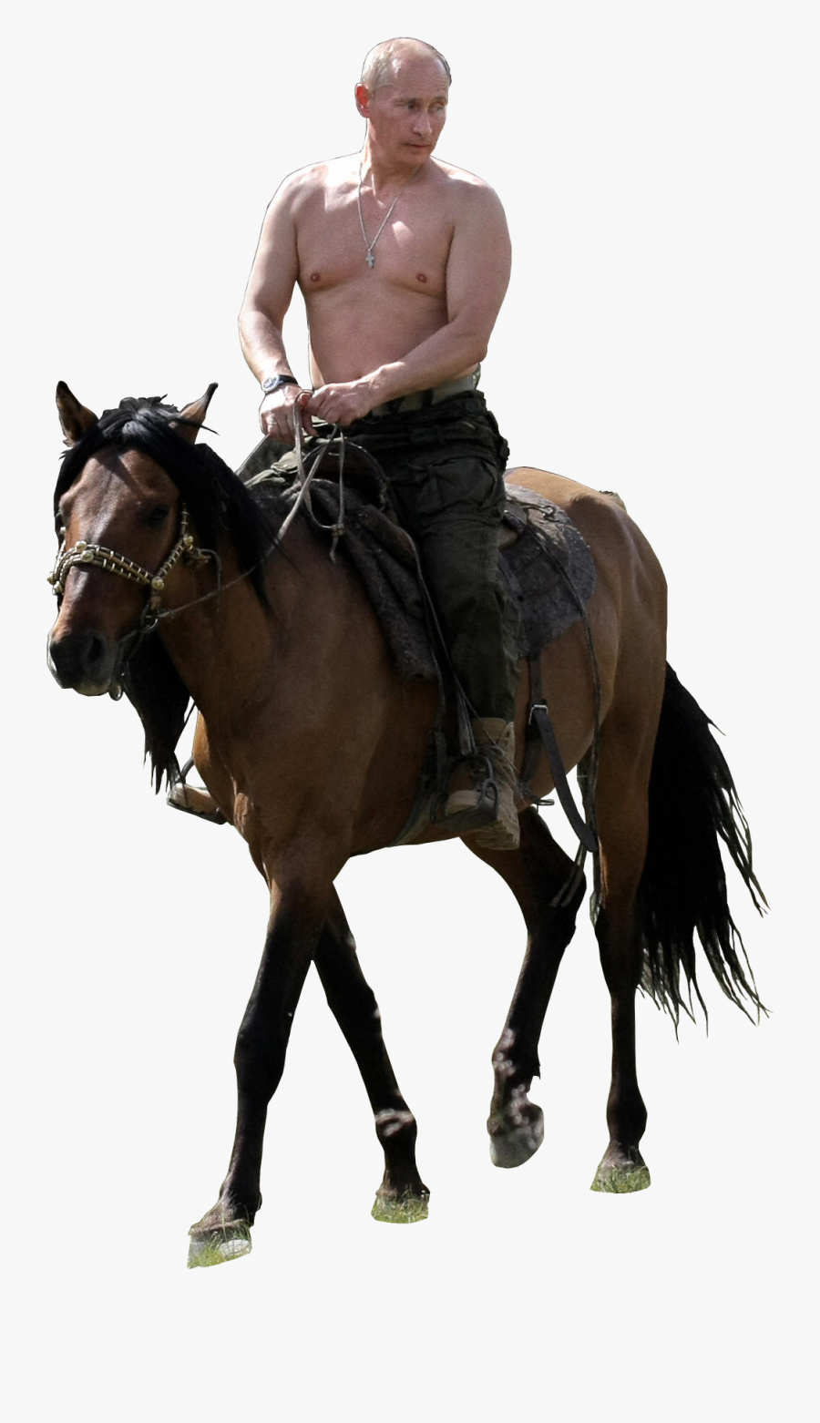 Putin Riding Png Clipart Black And White Stock - Putin Horse Riding