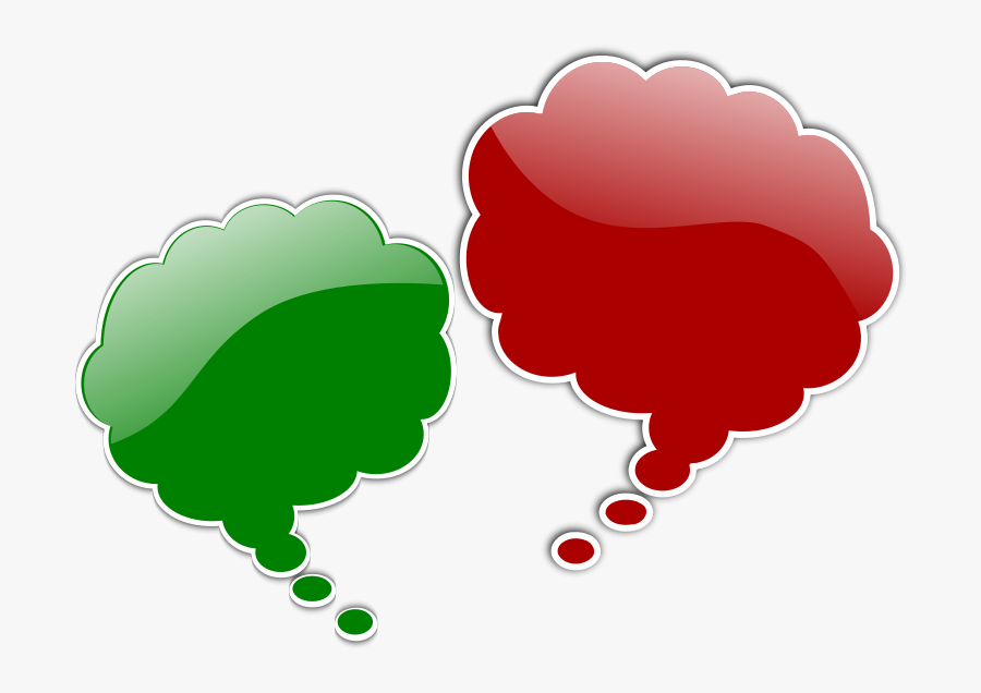 Red And Green Thought Bubbles, Transparent Clipart