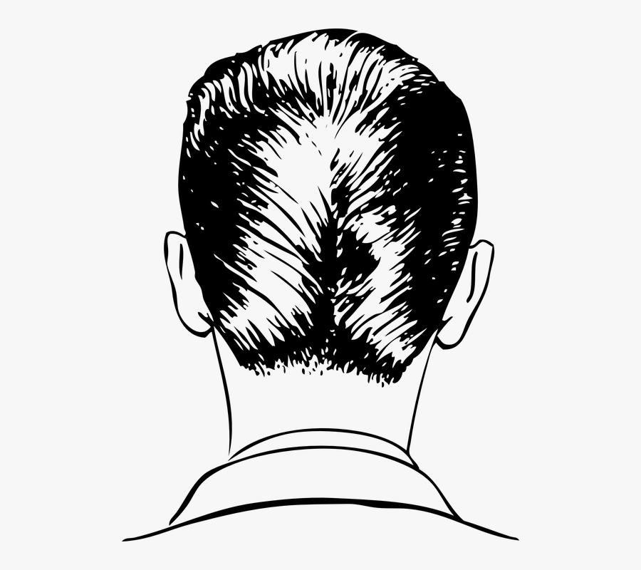 Transparent Hair Back Png - Back Of A Man's Head Drawing, Transparent Clipart