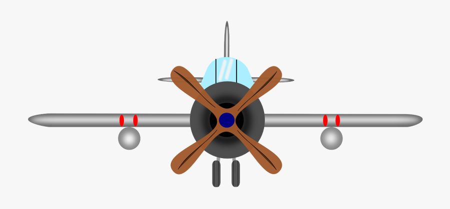 Aircraft Propeller Airplane Old Aeroplane - Plane With Propeller In Front, Transparent Clipart