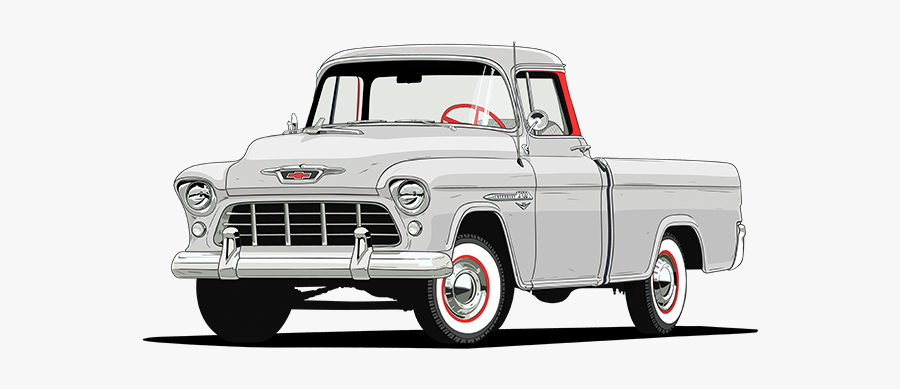 1955 Chevy 3124 Series Cameo Carrier, Transparent Clipart