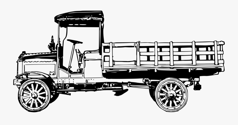 Wheel,wagon,car - Free Vintage Illustration Truck, Transparent Clipart