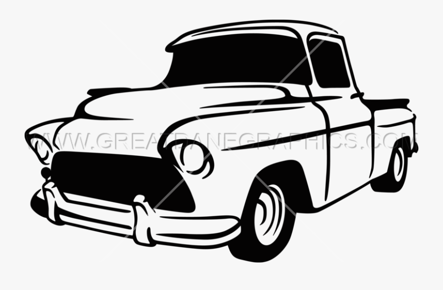 Old Truck Png - Cartoon Pickup Truck Black And White, Transparent Clipart