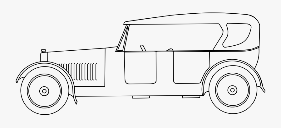 Line Art,angle,area - Line Drawing Old Car, Transparent Clipart