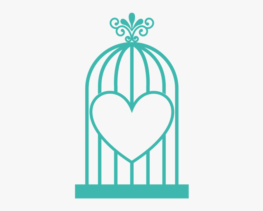 All About Birds - Heart Cage Png, Transparent Clipart