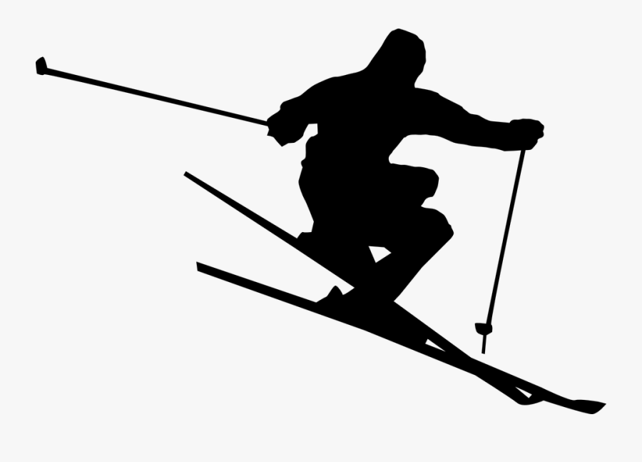 Skier Black And White Clipart, Transparent Clipart