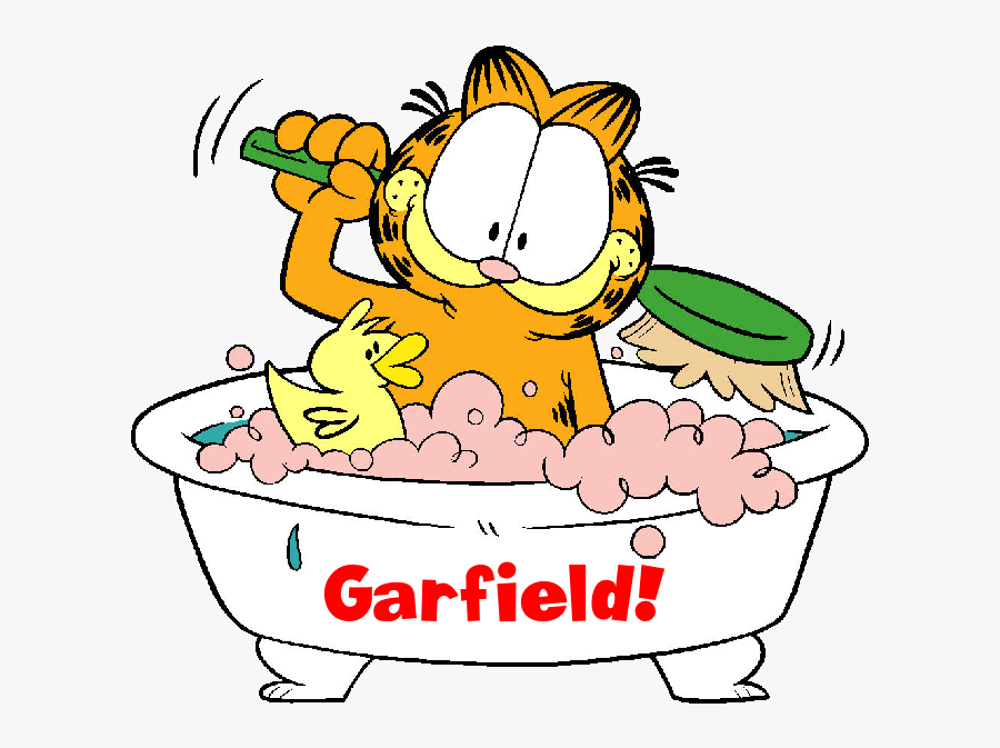 Transparent Garfield Clipart - Garfield In The Bath, Transparent Clipart