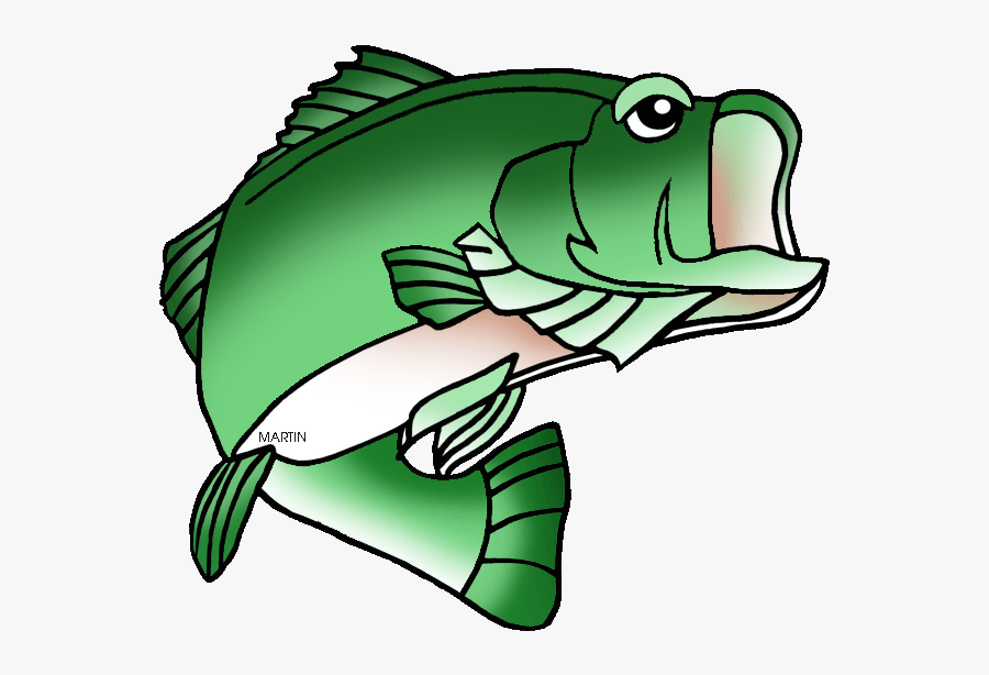Florida State Freshwater Fish Largemouth Bass - Bass Fish Clipart Black And White, Transparent Clipart