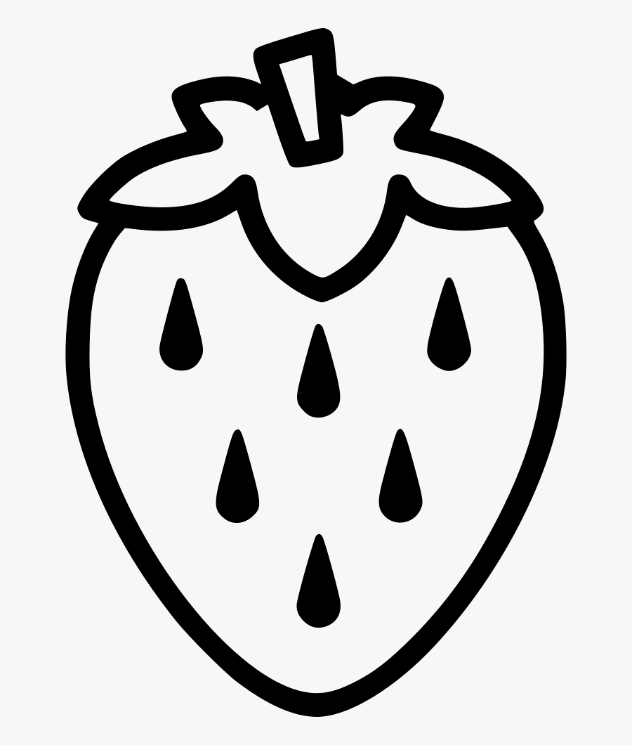 Strawberry Svg Png Icon Free Download - Strawberry Black And White, Transparent Clipart