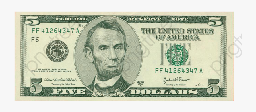 Dollar Bill Clipart Transparent - Abraham Lincoln In Dollar, Transparent Clipart