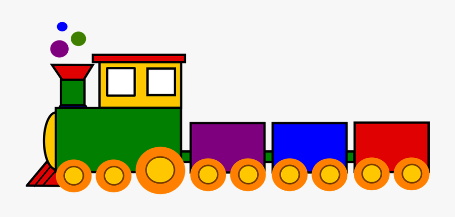 Train, Toy, Colorful, Locomotive, Railway, Smoke, Steam - Toy Train Clipart, Transparent Clipart