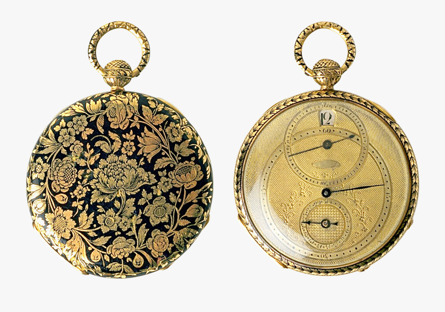 Clock Pocket Watch Gold - St Michael Police Pendant Gold, Transparent Clipart