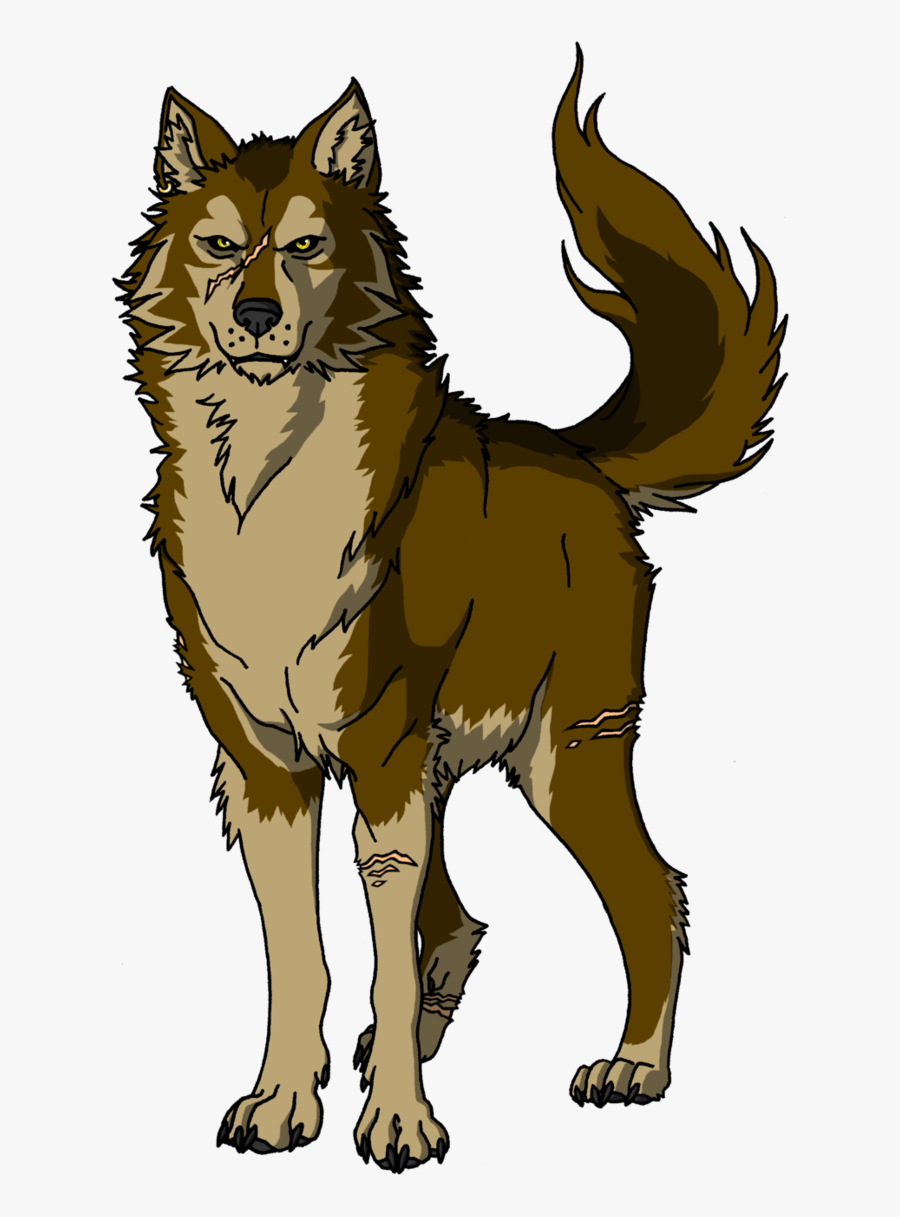 Clip Art Collection Of Free Wolves - Brown Wolf Cartoon Png , Free