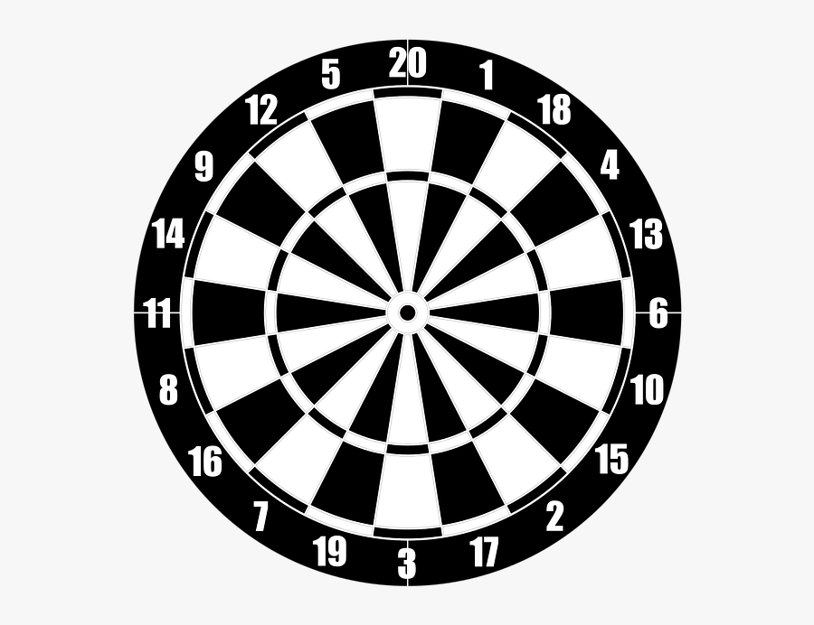 Clip Art Darts Jpg Library - Dart Board Black And White Png, Transparent Clipart