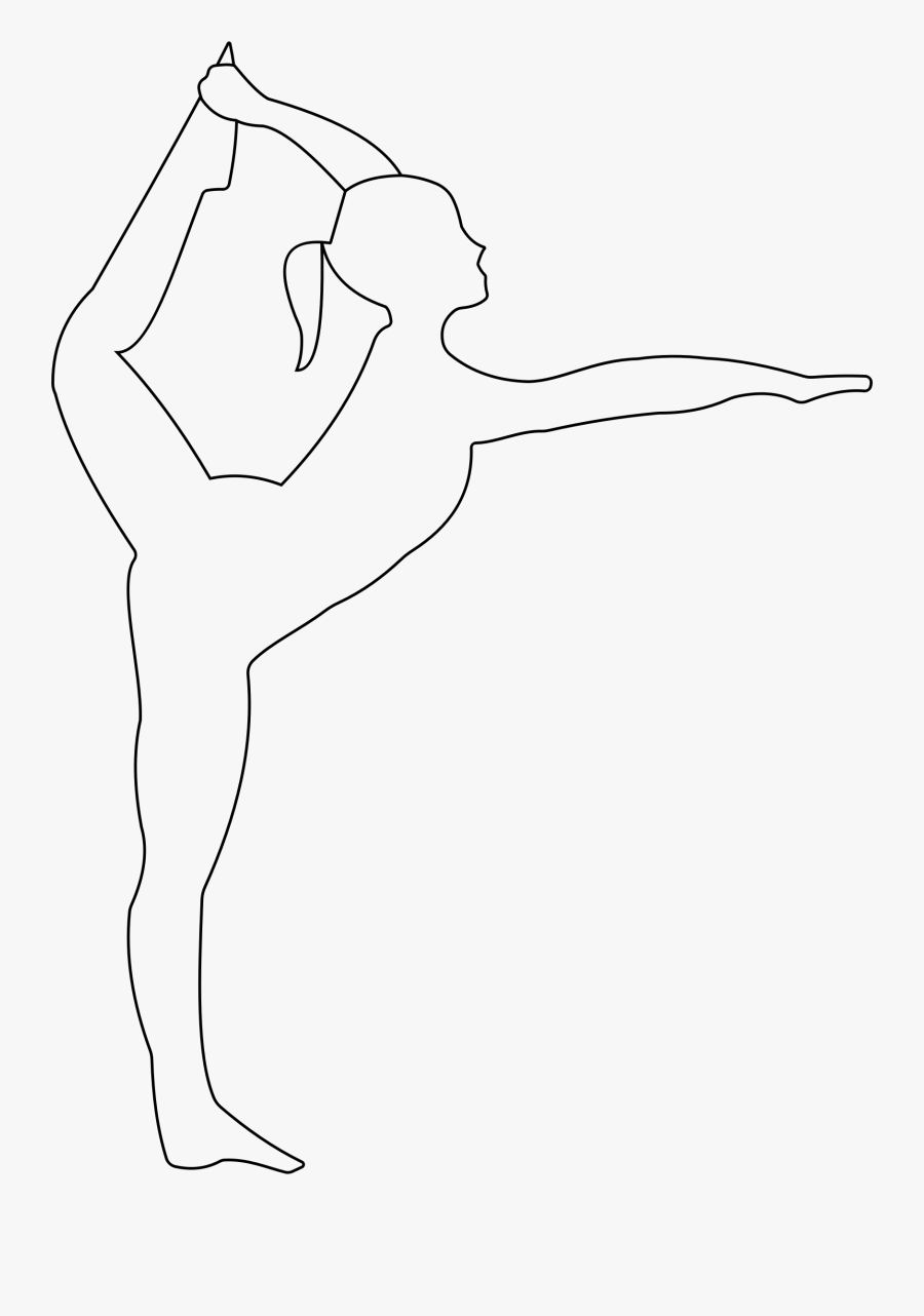 Clip Art Clipart Stretching Big Image - Outline Of A Ballerina, Transparent Clipart