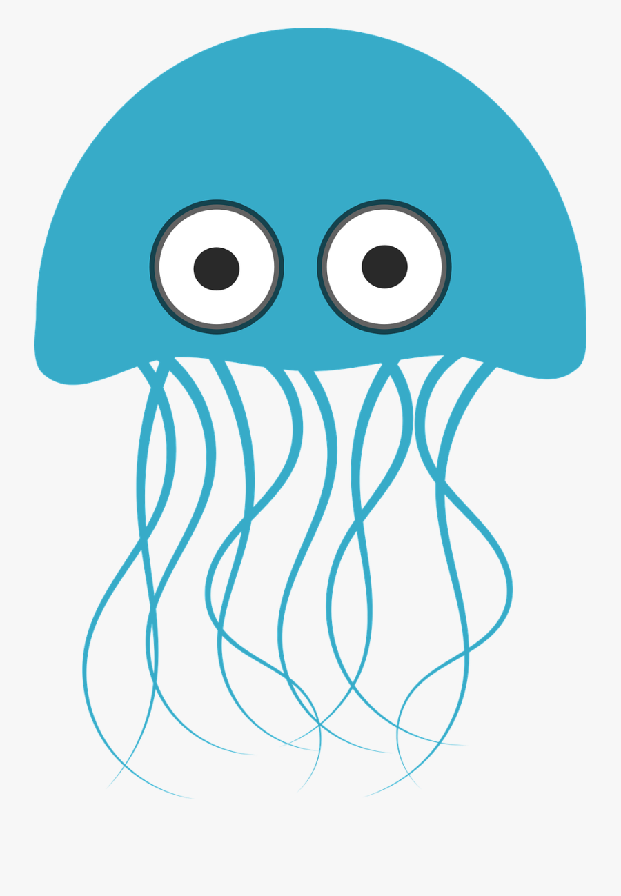 Transparent Jellyfish Clipart - Blue Jellyfish Clipart, Transparent Clipart