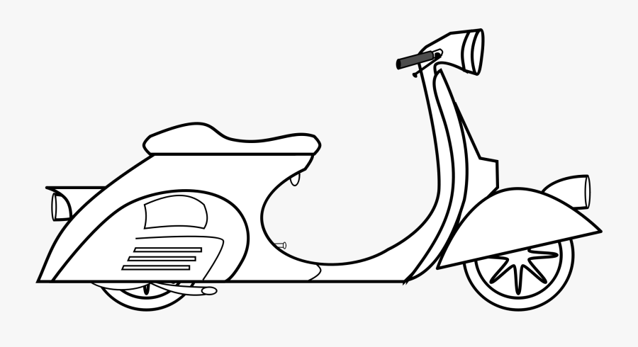 Clipart - Scooter Black And White, Transparent Clipart
