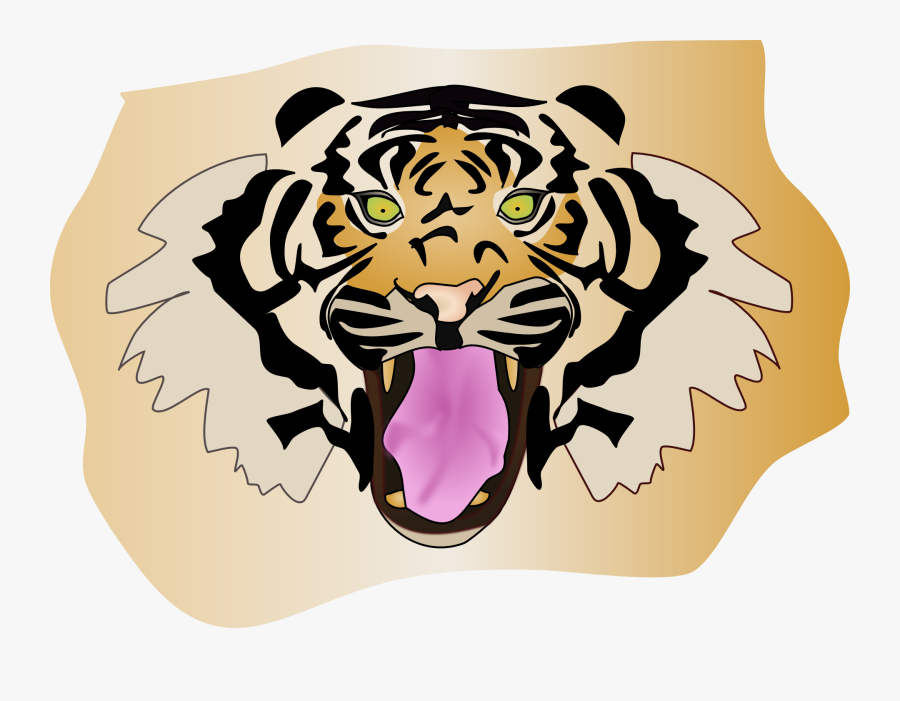 Animasi Wajah Hewan Macan, Transparent Clipart