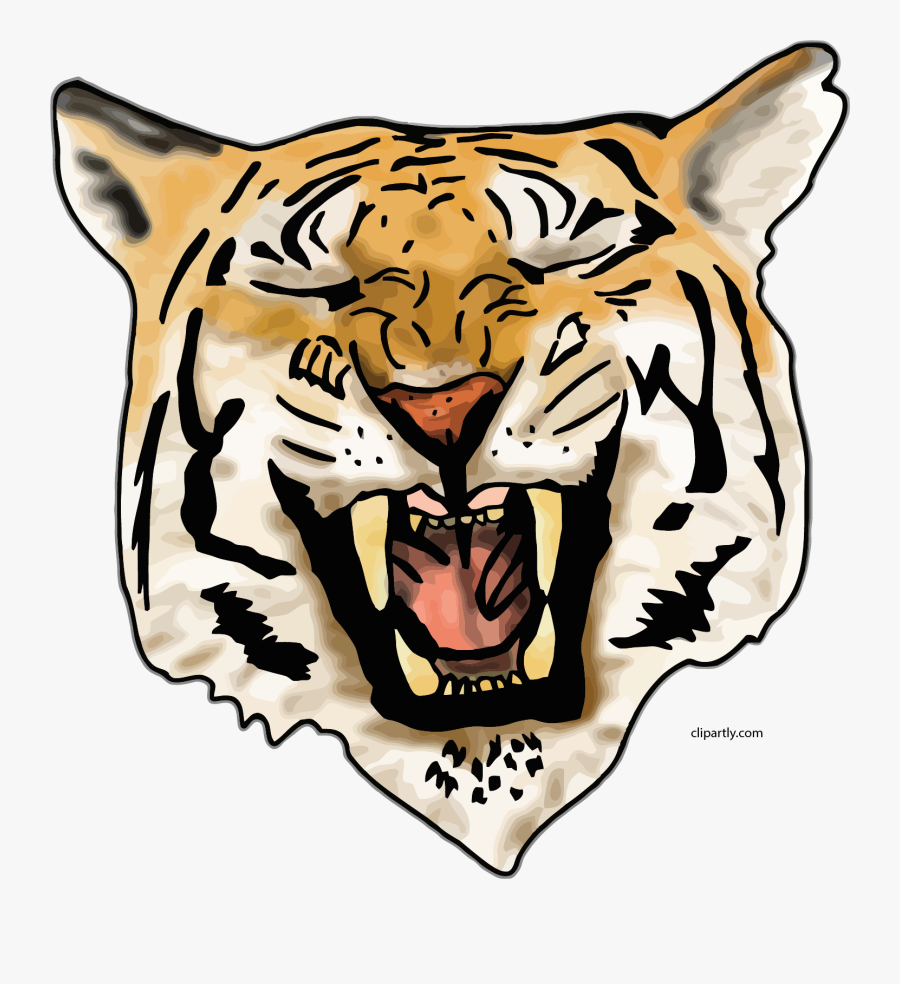 Laugh Tiger Face Clipart Png - Tiger Face With Clear Background, Transparent Clipart