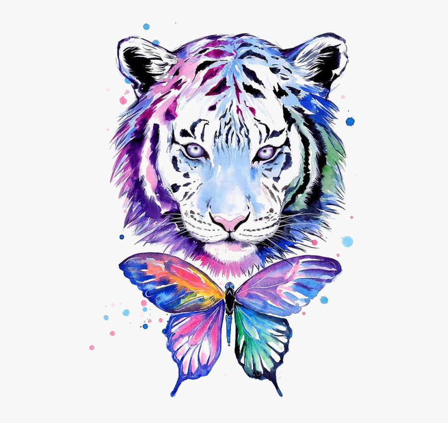 T-shirt Watercolor Water Tiger Painting Drawing Clipart - Tiger Watercolour Tattoo, Transparent Clipart