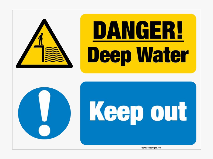 Keep Out Danger Png Clipart - Deep Water Sign, Transparent Clipart
