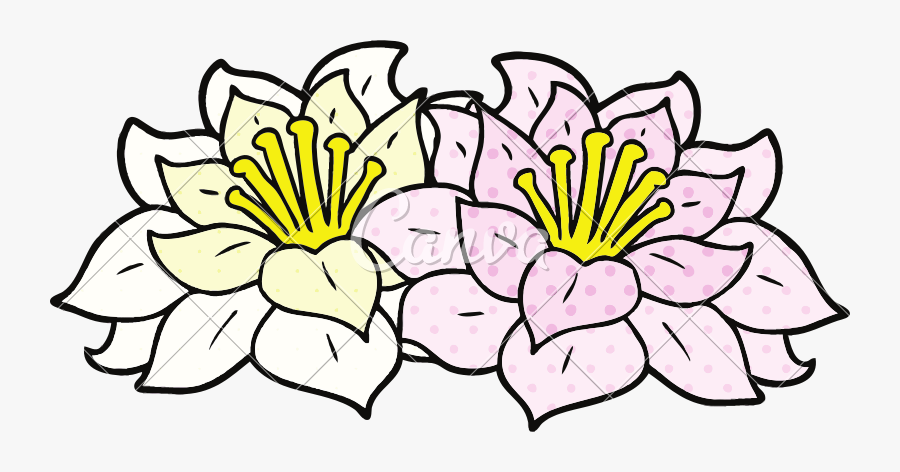 Clip Art Pretty Cartoon Flowers - Blume Comic, Transparent Clipart