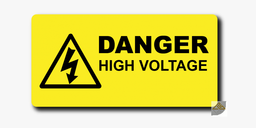 High Warning Voltage Hazard Label Free Transparent - Dangers High Voltage, Transparent Clipart