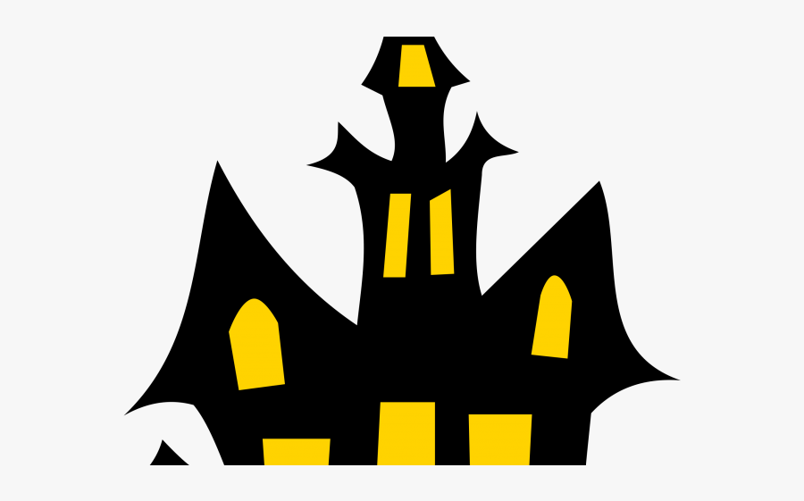 Simple Haunted House Silhouette, Transparent Clipart