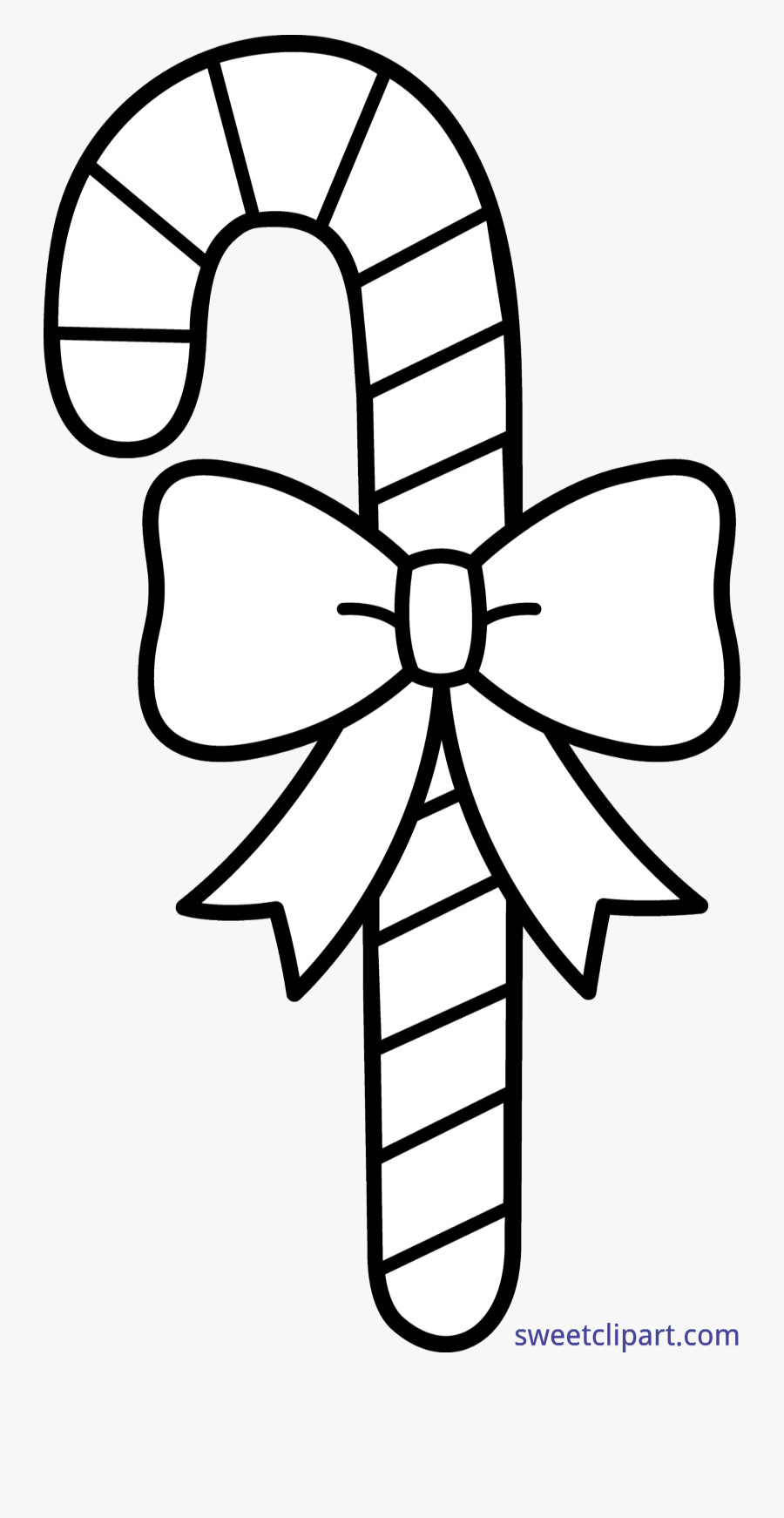 Clip Art Candy Cane Black And White Clipart - Ribbon Clipart Black And White, Transparent Clipart