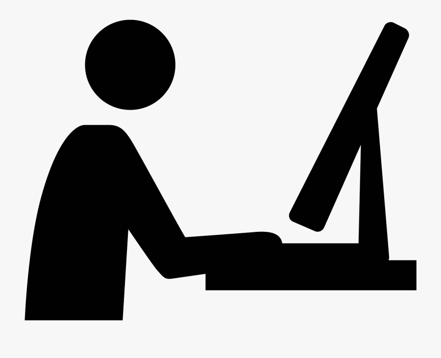 Designer Vector Workspace - User At Computer Icon, Transparent Clipart