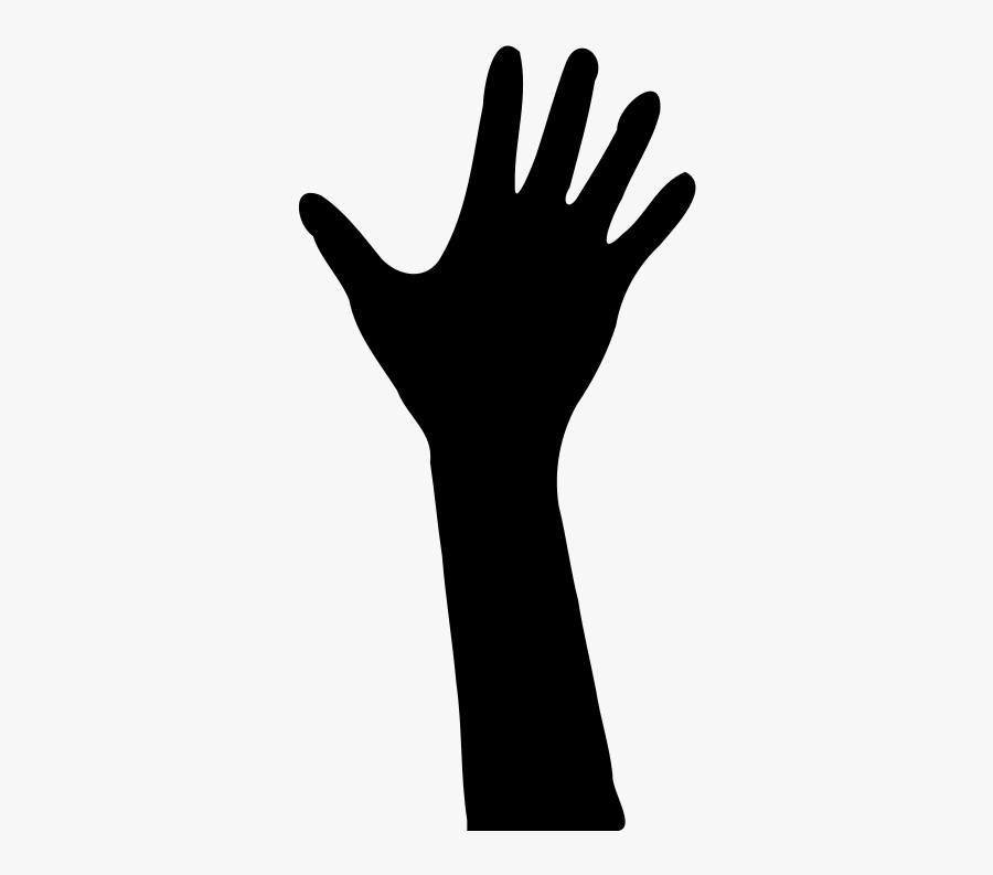 Free Raised Hand In Silhouette - Hand Silhouette Transparent Background ...