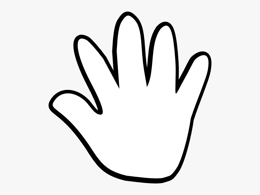 Handprint - Clipart - Black - And - White - White Cartoon Hand , Free ...