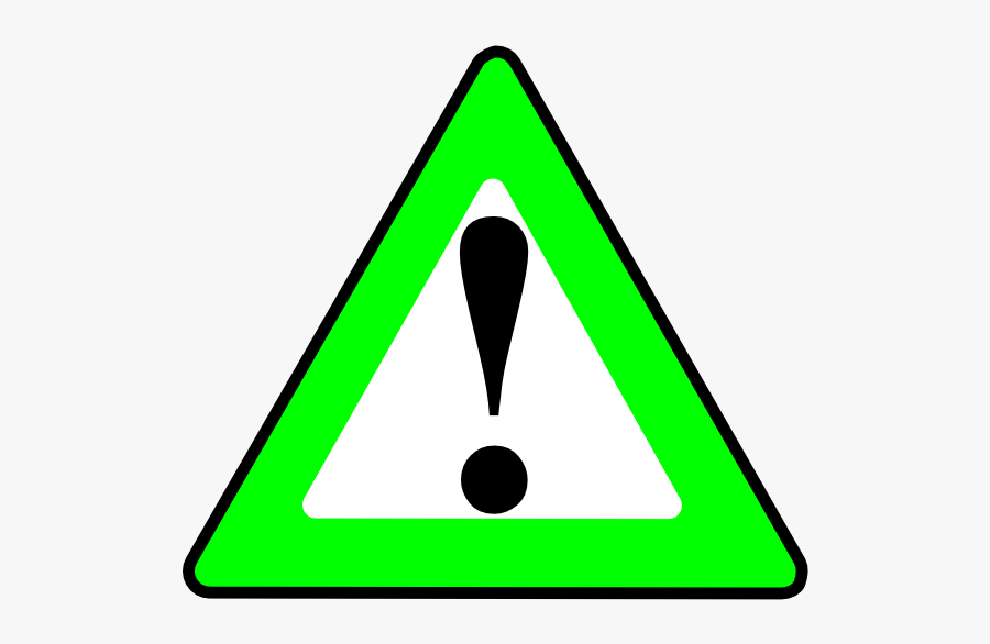 Warning Sign Green, Transparent Clipart