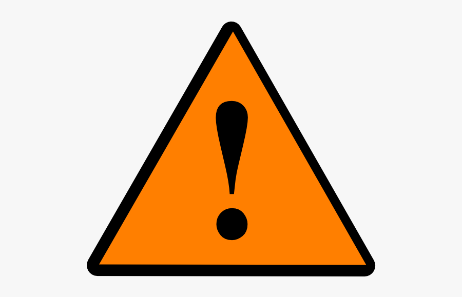 Orange And Black Warning Triangle, Transparent Clipart