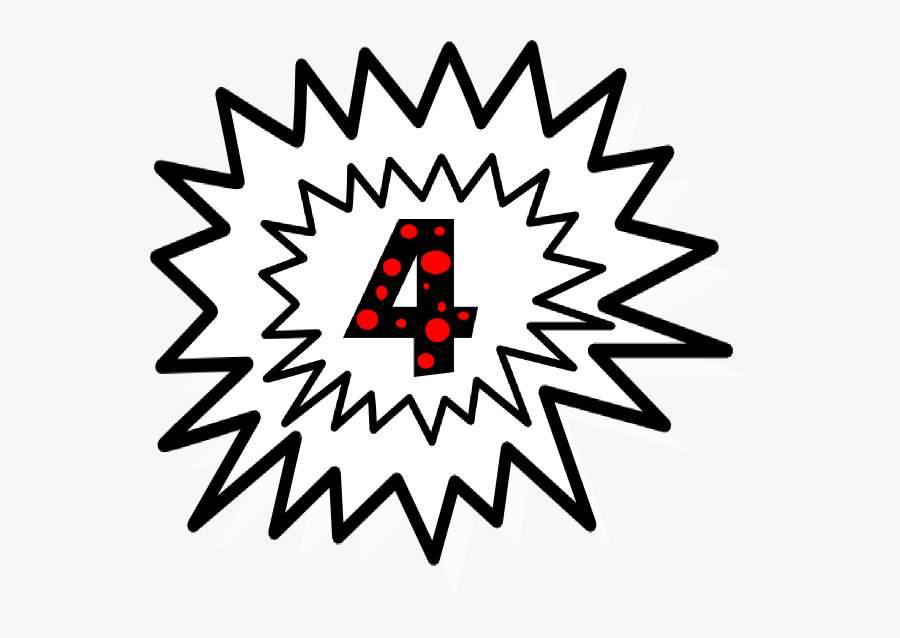 Number 4 Pop Art, Transparent Clipart