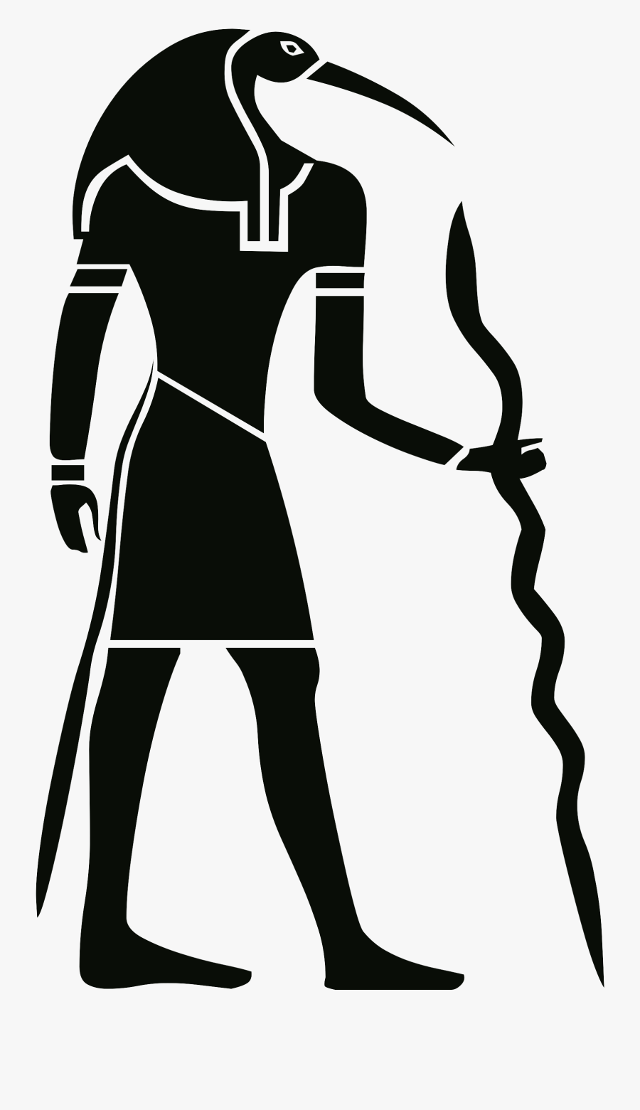 Silhouette Drawing Outline Egypt - Egyptian Hieroglyphics Man, Transparent Clipart