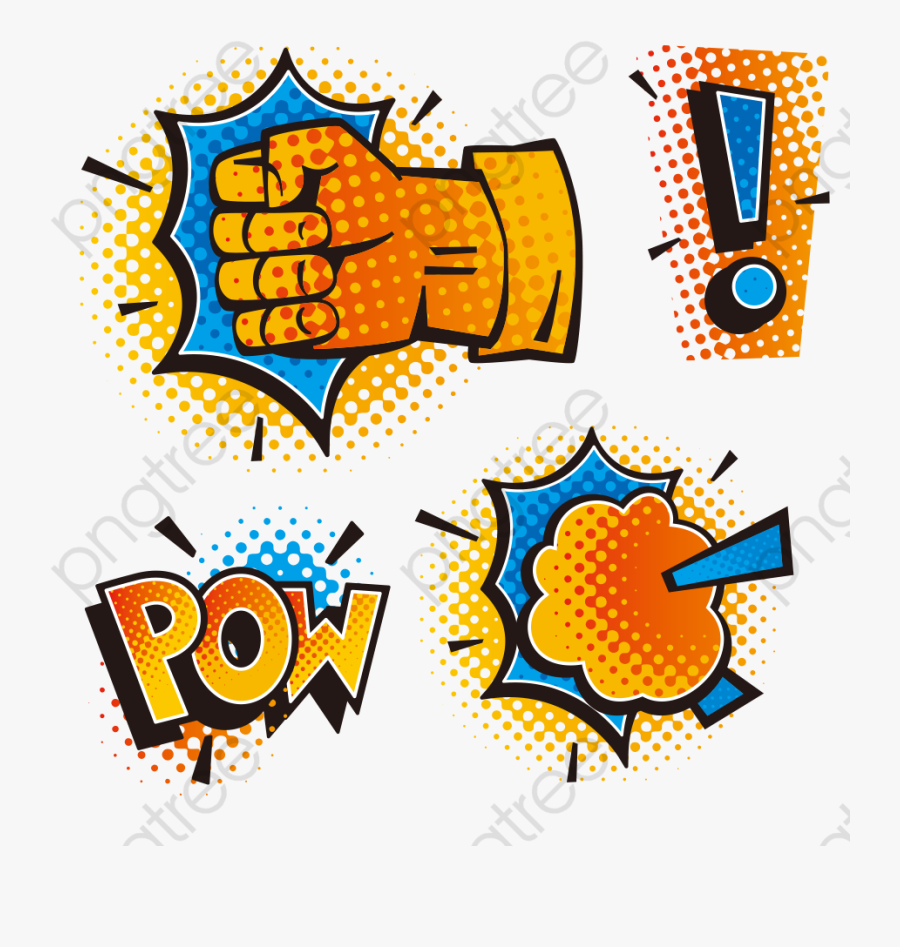 Fist Clipart Pow - Pattern Photoshop For Comics, Transparent Clipart